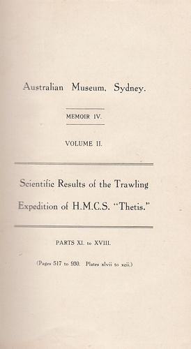 CLARK, HUBERT LYMAN. - Scientific Results of the Trawling Expedition of H.M.C.S. 