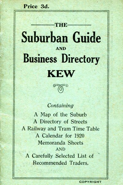  - The Suburban Guide and Business Directory Kew.