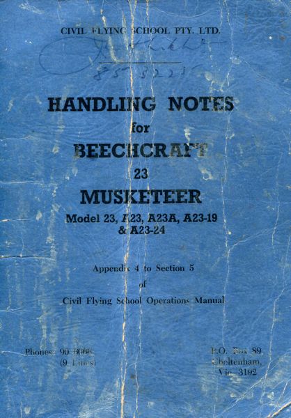  - Handling Notes for Beechcraft 23 Musketeer.