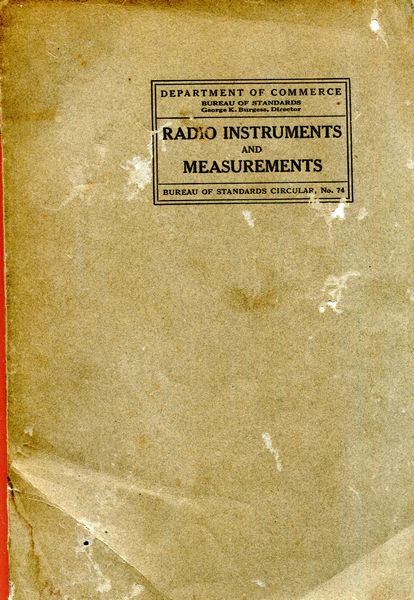 Department of Commerce. - Radio Instruments and Measurements.