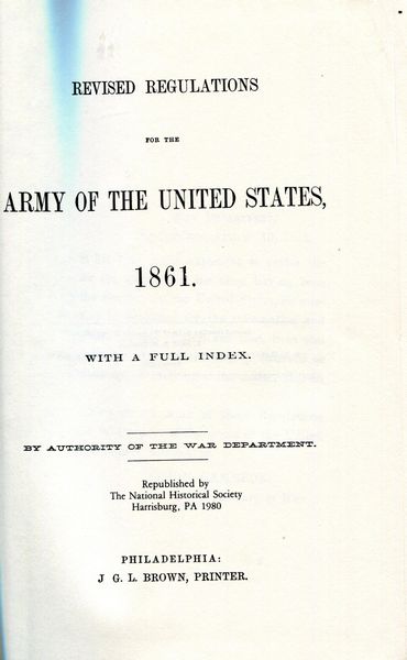 PETERSON, ROBERT E. - Revised Regulations for the Army of the United States 1861.