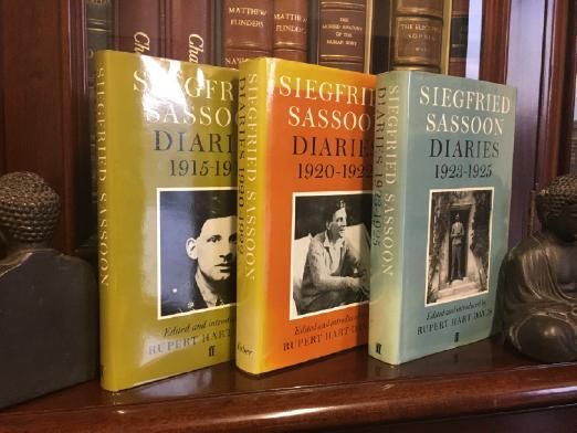 HART-DAVIS, RUPERT. (Edited and introduced by) - Siegfried Sassoon Diaries: Volume I. 1915-1918. Volume II. 1920-1922. Volume III. 1923-1925. Three Volume Set.