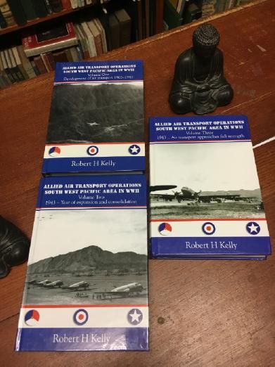 KELLY, ROBERT H. - Allied Air Transport Operations South West Pacific Area In WWII: Volume I. Development of air transport 1903-1943. Volume II. 1943 Year of expansion and consolidation. Volume III. 1943 - Air transport approaches full strength. Three Volumes.