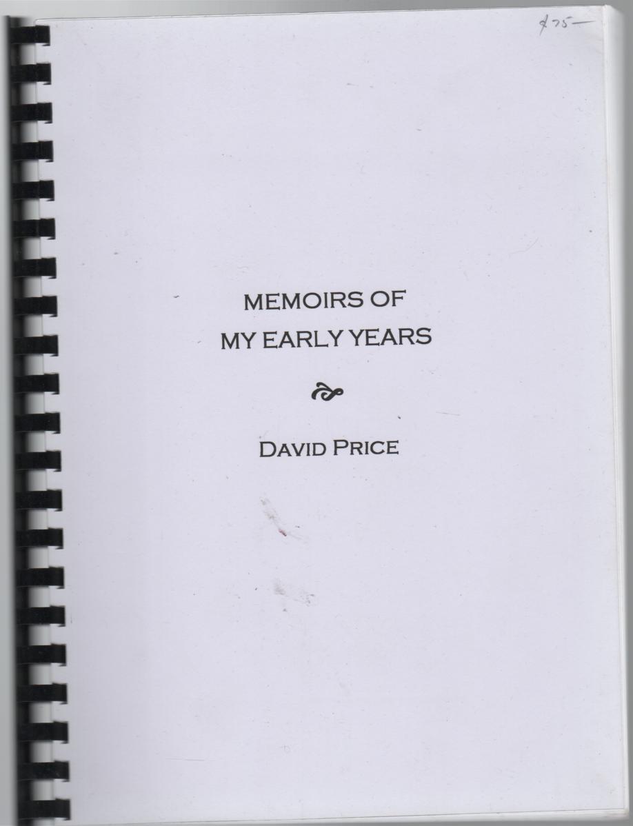 PRICE, DAVID. - Memoirs Of My Early Years.
