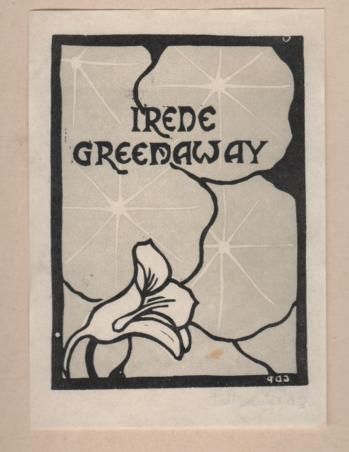 PERROTTET, GEORGE DAVID. - Bookplate: Irene Greenway.