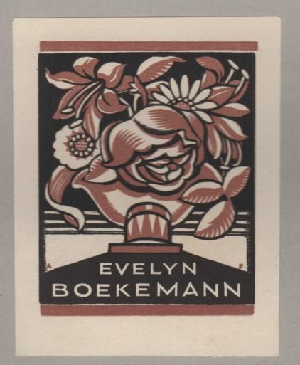 FEINT, ADRIAN. - Bookplate : Evelyn Boekemann.