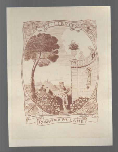 REES, LLOYD. - Bookplate Ex Libris Rosamond P. A. Lane.