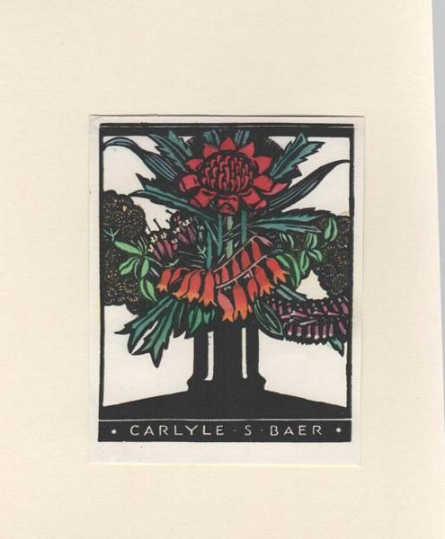 FEINT, ADRIAN. - Bookplate : Carlyle S Baer ( c 1931).