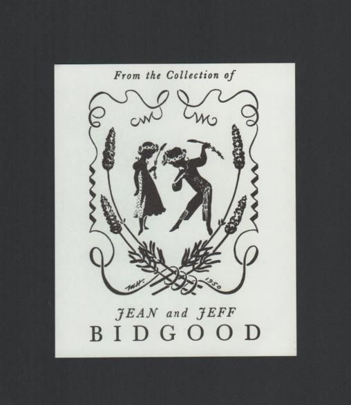 HORDER, MARGARET. - Bookplate for Jean and Jeff Bidgood 