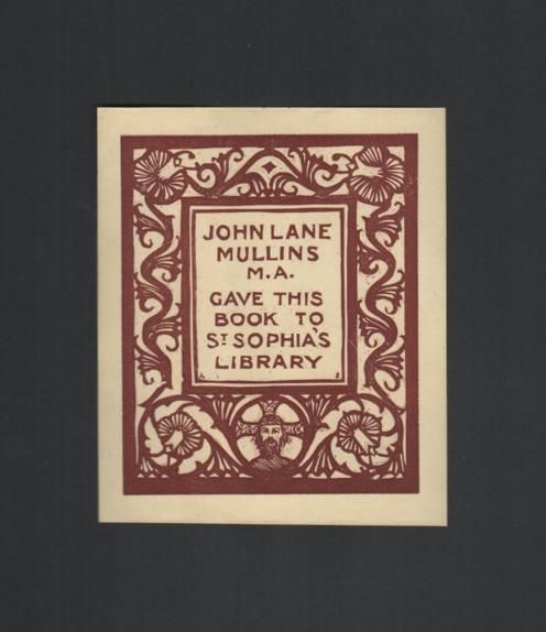FEINT, ADRIAN. - Bookplate for John Lane Mullins.