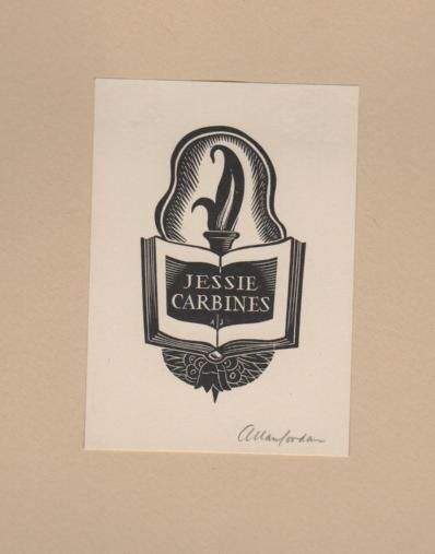 JORDAN, ALLAN. - Bookplate: Jessie Carbines.