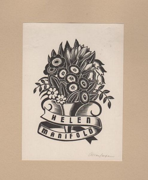 JORDAN, ALLAN. - Bookplate: Helen Manifold.