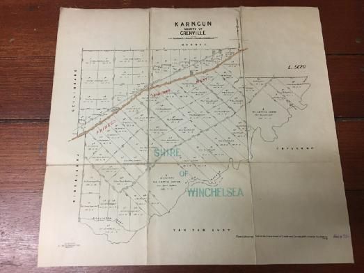 Victoria, Department of Lands and Survey. - Karngun County Of Grenville. Photo-Lithographed at the Department of Lands and Survey. Melbourne by W. J. Butson 2.7.18.