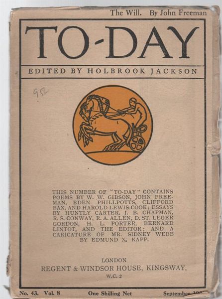 JACKSON, HOLBROOK; Editor. - T0-Day: September 1920, No. 43. Vol.8.