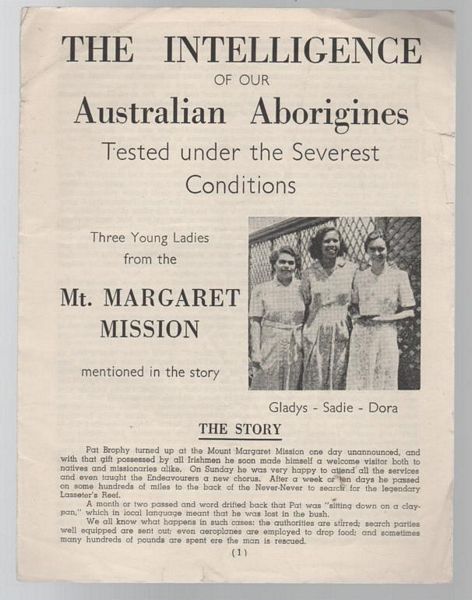 POWELL, ROBERT. - The Intelligence of our Australian Aborigines Tested under the Severest Conditions.