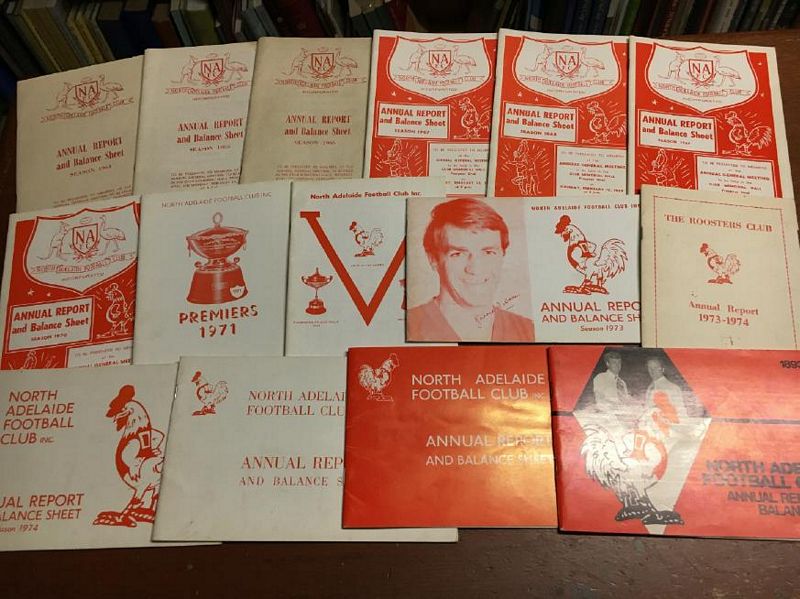 NORTH ADELAIDE FOOTBALL CLUB. - North Adelaide football Club Inc. Annual Reports and Balance Sheets for the Years 1964 to 1977. A run of 14 reports.