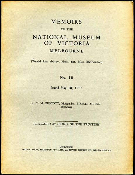 GILL, EDMUND D. - Geological Evidence In Western Victoria Relative To The Antiquity Of The Australian Aborigines. Contained within the Memoirs of the National Museum of Victoria, Melbourne. No. 18. Issued May 18, 1953.