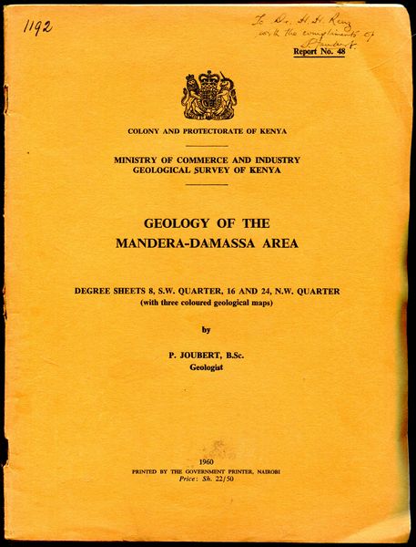 JOUBERT, P. - Geology of the Mandera-Damassa Area.