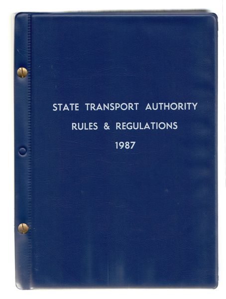  - State Transport Authority Victoria Rules & Regulations 1987.