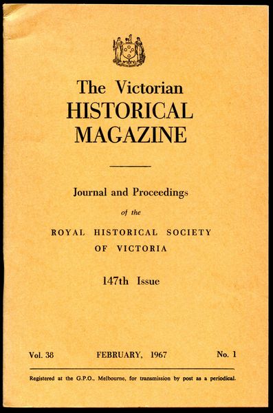 ADAMS, J. D. - Australian Children's Literature. A History to 1920. Contained within the Victorian Historical Magazine Journal and Proceedings. 147th Issue, Vo. 38 February, 1967 No. 1.
