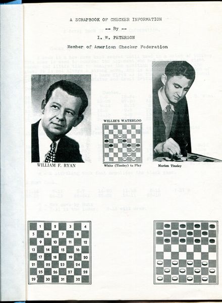 PETERSON, I. W. - A Scrapbook of Checker Information. Part No. 2. Cooks by Some of the Masters.