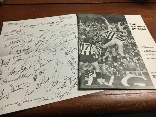 COLLINGWOOD FOOTBALL CLUB. - The Magpies of 1969. Team photographs, Player' Photographs, Statistics, Autographs.