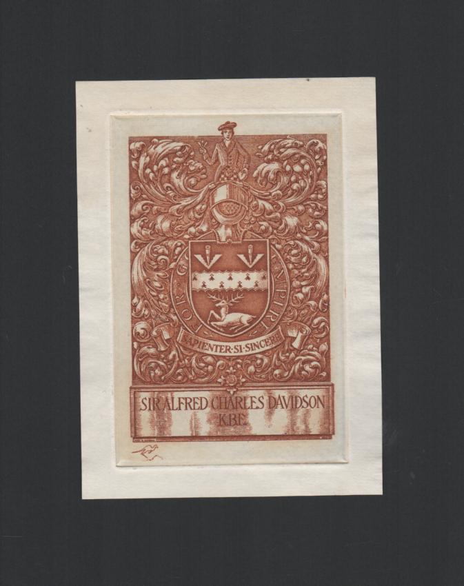 GODSON, J. B; Artists. - Bookplate; Ex Libris Sir Alfred Charles Davidson.