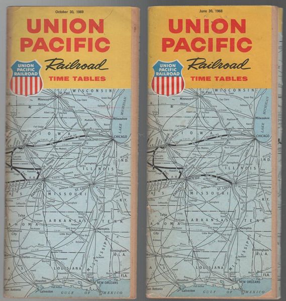 UNION PACIFIC RAILROADS. - Union Pacific Railroad Time Tables - June 30 1968 & October 30 1969.
