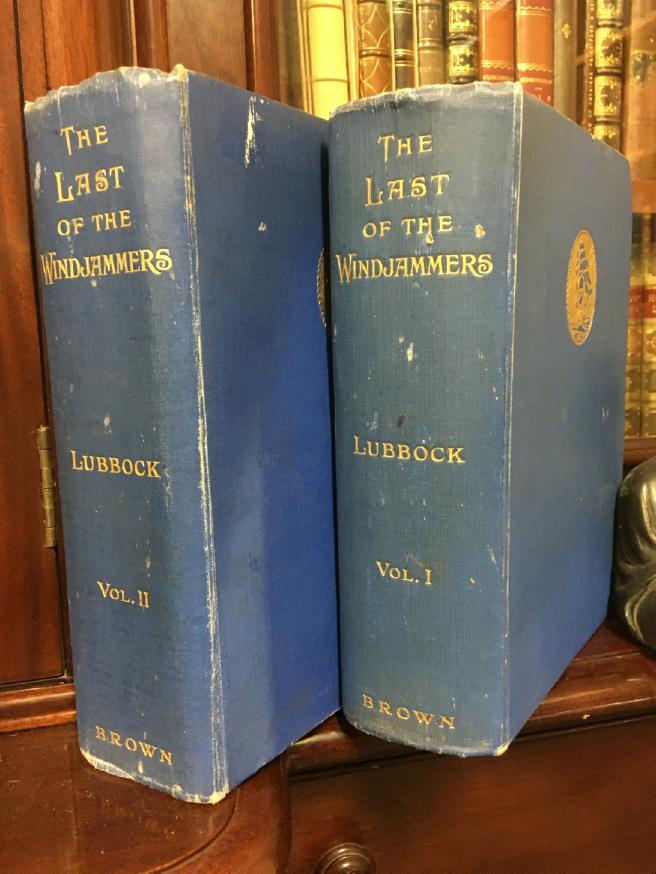 LUBBOCK, BASIL. - The Last of the Windjammers With Illustrations and Plans. Two Volume Set.