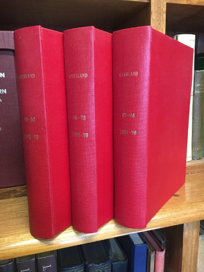 MURRAY-SMITH, STEPHEN; Editor. - Overland: Stories Features Poetry: No 49 Spring 1971 to no. 72. Summer 1978. (24 consecutive issues.) Three Volumes.
