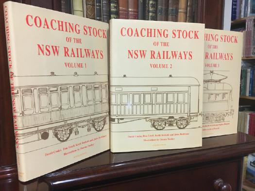 COOKE, DAVID; ESTELL, DON; SECKOLD, KEITH; BECKHAUS, JOHN; HALGREN, STEPHEN. - Coaching Stock of the NSW Railways Three Volume Set.