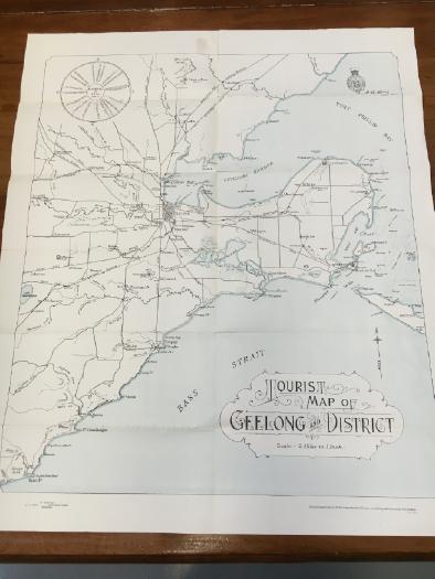 VICTORIA, DEPARTMENT OF CROWN LANDS AND SURVEY. - Tourist Map of Geelong & Districts/ Photo Lithographed at the Department of Lands and Survey, Melbourne by W. J. Butson 1924.