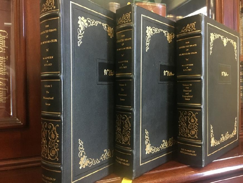 OSLER, SIR. WILLIAM; MCGOVERN, JOHN P; ROLAND, CHARLES G. - The Collected Essays of Sir William Osler: Volume I. The philosophical Essays. Volume II. The Educational Essays. Volume III. The Historical and Biographical Essays. Three Volumes Complete.