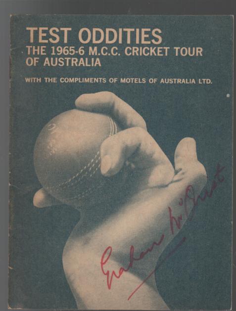 HENDERSON, L. J. - Test Oddities The 1965-6 M.C.C. Cricket Tour of Australia: With the Compliments of Motels of Australia Ltd.