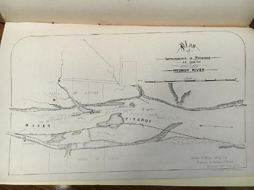 QUEENSLAND. - Report From the Engineer for Harbours and Rivers on Works to 30th June, 1877. ( Includes a section on the Fitzroy River Improvements along with a full page engraved plan).