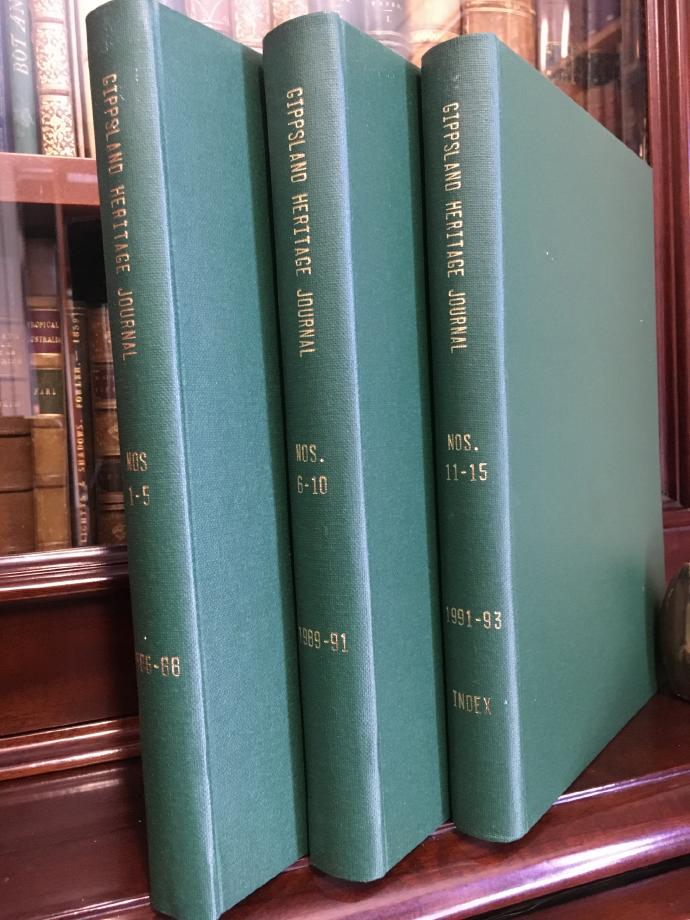 FLETCHER, MEREDITH; Editor. - Gippsland Heritage Journal. Volume 1.1986 - to - Volume 15. December 1993. (With the Indexes for all Volumes).