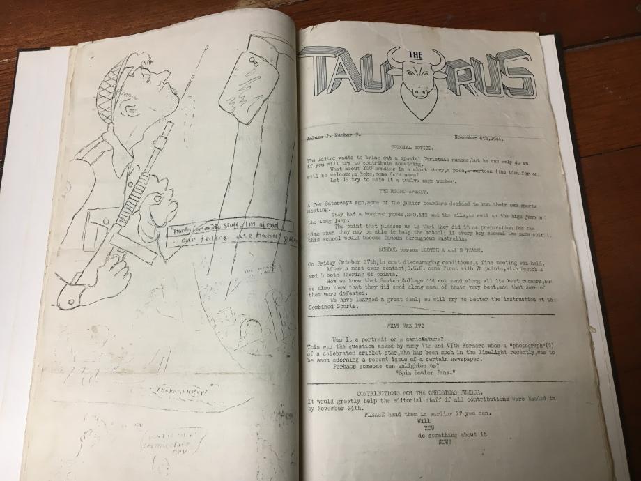 BRIGHTON GRAMMAR'S STUDENT NEWSPAPER. - The Taurus: Issue One Wednesday 28th June, 1944 to Volume IV No 12. December 1947. (8 issues in 1944, 9 issues in 1945, 2 issues 1946, 11 issues 1947 + 1 issue of The Boarder ) 31 issues in total.