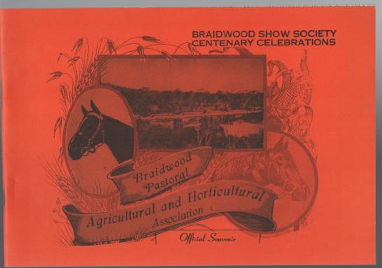 MADDRELL, G. H. - Braidwood Show Society Centenary Celebrations: Official Souvenir.